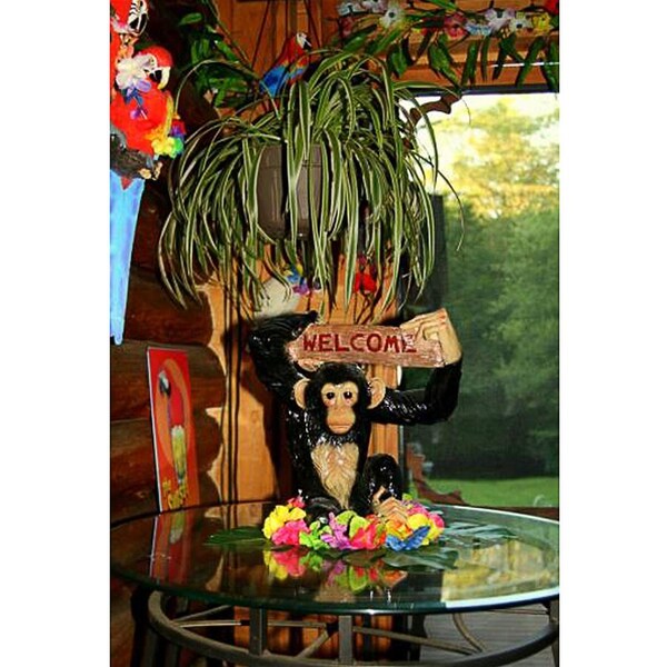 Monkey Business Jungle Welcome Statue